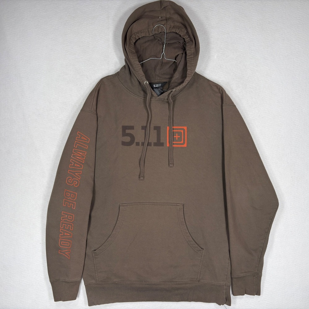 5.11 Tactical Always Be Ready Graphic Hoodie Brown Mens Large TLBLIN-4389-1